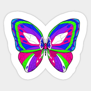 80s Retro Electric Blue Butterfly Sticker